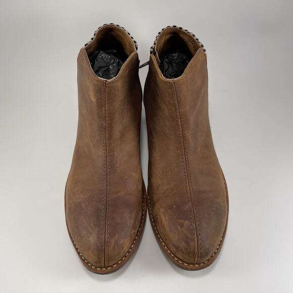 The Root Collective Lee Slip On Booties Womens Size 10 Brown Leather Woven - Picture 11 of 11